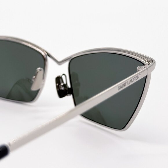 NEW SAINT LAURENT SL637 002 SUNGLASSES WOMEN SILVER GRAY CAT EYE SL 637 002 - Picture 6 of 11